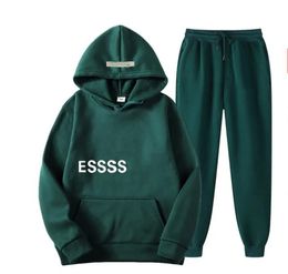 Mens Tracksuit Designer Ess Set Long Sleeve Hooded Pullover Casual Essen Clothing Sportwear Pants Loose High Quality S-xl Essentail277y