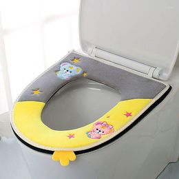 Toilet Seat Covers High Quality Soft Breathable Home Cover Cartoon Style Universal Waterproof Mat Plush Zip Washable Ring