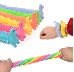 DHL fidget toys Sensory Toy Noodle Rope TPR Stress Reliever Unicorn Malala Le Decompression Pull Ropes Anxiety Relief For Kids Funny