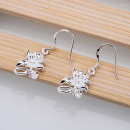 Hoop Earrings Silver Plated 2023 Fashion Jewelry For Women Floriated Graceful Petaline /cfgakwna Dwoamnva LQ-E110