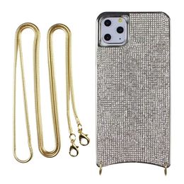 Crossbody Flash Drilling Cases For iphone 13 12 11 Pro XR Xs Max Luxury Women Bling Glitter Rhinestone Phone Protect Cover Shockpr2469