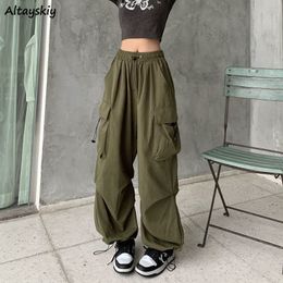 Women's Pants Capris Cargo Pants for Women Baggy Streetwear Y2k Clothes Autumn High Waist S-3XL Vintage American Retro Style Pantalones Mopping Solid 230717