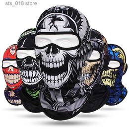 Cycling Caps Masks Sunscreen Balaclava Icethread Full Face Scarf Mask Tactical Military Motorcycle Wind Face Cover Cap Bicycle Cycling Headgear Men T230718