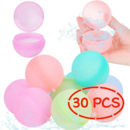 Sand Play Water Fun 30pcs Reusable Fighting Balls Adults Kids Summer Swimming Pool Silicone Playing Toys Bomb Balloons Games 230718