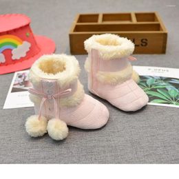 First Walkers Winter Plush Toddler Shoes For Baby Thick Warm Indoor Floor Footwear Lightweight Velvet Girl's Boots