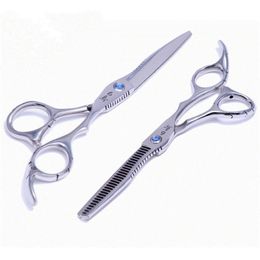 Hair Scissors 6 2pc lot Barber Scissors Shear Cutting Thinning Scissor 30% Thinning Straight Snips Pinking Shears231C