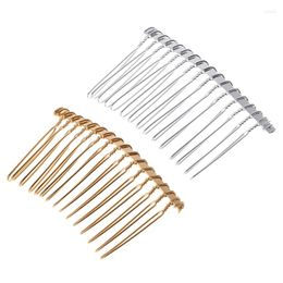 Hair Clips 1 Pc Comb Bride DIY Accessories 15 Teeth Supplies Gold-Color Black White Alloy Jewelry