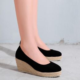 Dress Shoes 2023 Fashion Wedges Pumps Women Platform Shallow High Heels Elegant Ladies Party Comfortable Plus Size