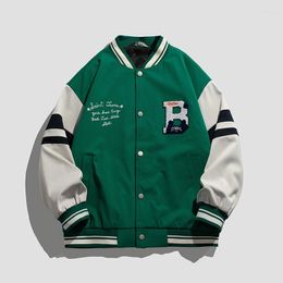 Men's Jackets Hip Hop Retro Embroidered Varsity Jacket Men American Baseball Uniform Harajuku Loose Bomber Male Coat