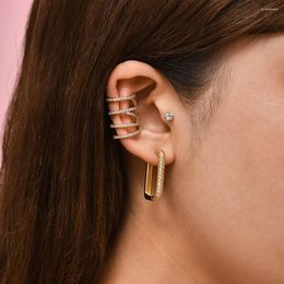 Backs Earrings 2023 Round Circle Ear Cuff For Women Men Multiclor Gold Color Long Chain Crystal Boho Huggie Clip Brincos