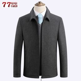 Men's Wool Blends Men's Woolen Jacket Thick Warm Coats Autumn Winter Casual Slim Fit Trench Peacoat Overcoat Windbreaker Palto Wool Jackets HKD230718