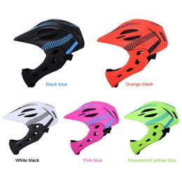 Cycling Helmets Outdoor sports childrens full face helmet balance bike scooter riding with light and insect net 230717