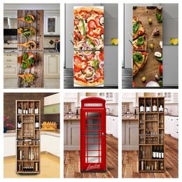 Wall Stickers Food Refrigerator Vinyl Fridge Wallpaper Whole Door Cover Kitchen SelfAdhesive Freezer Film Poster Mural Decals 230717