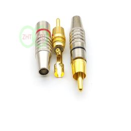 Gold Plated RCA Plug Audio Video Locking Cable Connectors whole234D