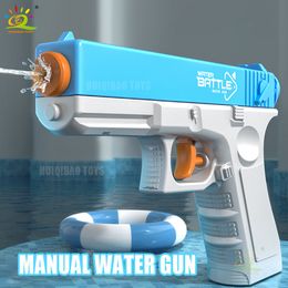 Sand Play Water Fun HUIQIBAO Manual Glock Gun Portable Childrens Summer Beach Outdoor Boys Shooting Explosive Toys Games Adult 230718