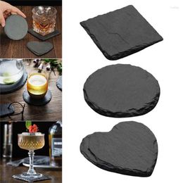 Table Mats 1pc Natural Slate Drink Coasters Bowl Pad Handmade Insulation Placemats Padding Cup Kitchen Decoration Accessories