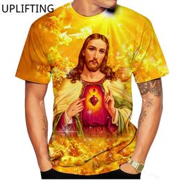 Summer oversized Men Fashion Casual Street Large Mens Ladies Jesus Religious 3D Printing T Shirt Harajuku God Cartoon T-Shirt
