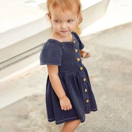 Girl Dresses Little Maven 2023 Baby Girls Fashion Summer Dress Denim Stretch Children Casual Clothes Soft And Comfort For Kids