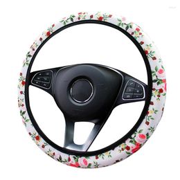 Steering Wheel Covers Rose Cover Flower Protector Soft Cushions Comfort Grip Car Automotive For Truck SUV