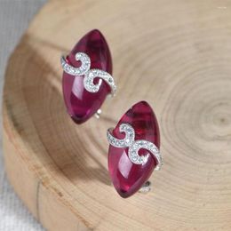 Stud Earrings Jade Angel 2023 Fashion 925 Sterling Silver Red Zircon Stone For Women Gifts Fine Jewellery Accessories