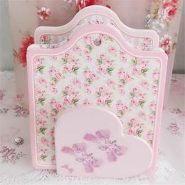 Table Mats Ceramic Placemat Retro Rose Printing Bowl Pots Mat Anti-scald Elegant Pink Home Diningtable Decor Placemats