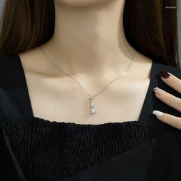 Pendant Necklaces PANJBJ Silver Color Opal Water Drop Necklace For Women Girl Design Simple Geometric Jewelry Birthday Gift Dropship