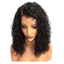 Europe and the United States African wig small curly hair hood 35cm Natural Colour Lace Front wigs253S