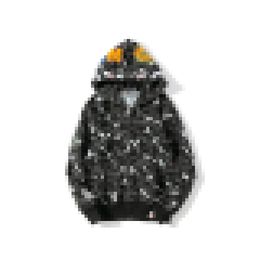 New A Bathing A Ape Men's Digital Pixel Camo Shark Hooded Sweater