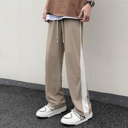 Pantaloni da uomo Uomo Summer Ice Silk Black Khaki Tactical Baggy Wide Leg Pant Sport Pantaloni casual Pantaloni larghi da jogging High Street Harajuku Sweatpant