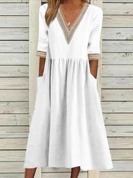 Casual Dresses Summer Dress Women Beach Sexy High Waist Party White Lace Long Vacation Pleated Vintage Sundress Fishtail Maxi Vestidos