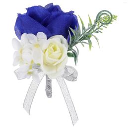 Decorative Flowers Men's Accessories Artificial Bridesmaid Boutonniere Corsage Groom Suit Decoration Silk Pin Bridegroom