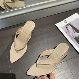 Slippers 2013 Arrival Summer High Heel Sandals Comfortable Leather Thong Wedge Flip Flops Women Black White Light