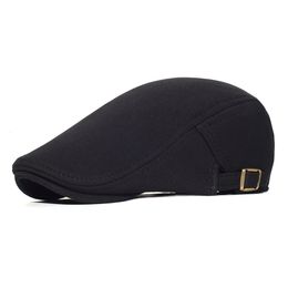 sboy Hats Cotton Adjustable sboy Caps Men Woman Casual Beret Flat Ivy Cap Soft Solid Color Driving Cabbie Hat Unisex Black Gray Hats 230717