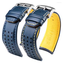 Watch Bands For Blue Angel Men Radio Wave Watchband AT8020-54L/8020-03L/JY8078 Curved End Genuine Leather Bracelet 22mm 23mm