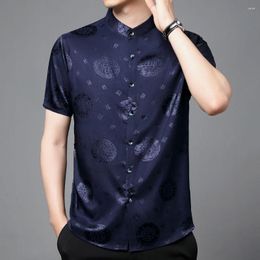 Men's Casual Shirts 2023 Men Clothing Summer Chinese Style Tops High Quality Temperament Shirt Durable Wrinkle Resistant Short
