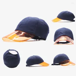 Ball Caps 2023 Summer Woman Man Cotton Baseball Cap Adjustable Hat Transparent Brim Casual Ladies Sunhats Anti-UV Sunscreen