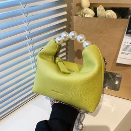 Evening Bags Luxury Designer Handbags for Women Candy Color's Fashion 2023 Trend Pearl Crossbody Bag Green Messenger Satchel 230718