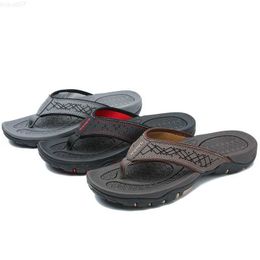Slippers Men Non-slip Massage Slippers Plus Size 46 47 48 Flip-flops Men's Artificial Leather Summer Outdoor Beach Causals Shoes Pinch L230718