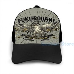 Ball Caps Fashion Haikyuu Team Types Vintage Fukurodani Basketball Cap Men Women Graphic Print Black Unisex Adult Hat