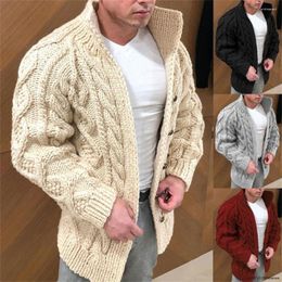 Men's Sweaters Sweater Coat Autumn Winter Thick Warm Knitted Outwear Fashion Solid Colour Stand-up Collar Cardigan Plus Size 5XL