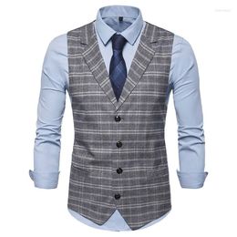 Men's Vests Spring And Autumn Leisure Fashion Large Suit Collar British Style Single Breasted Vest Business Men Clothing