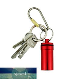 1 Pc Outdoor Survival Pocket Aluminium Alloy Mini Waterproof Pill Box Case Bottle Holder Container Keychain Medicine New Factory price Kixf