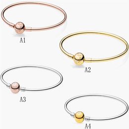 100% 925 Sterling Silver Mesh Bracelets For Women DIY Jewellery Fit Pandora Charms Boy Girl Beads Charms For European Snake Lady Gif169z