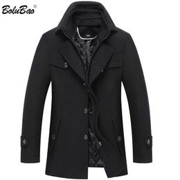 Men's Wool Blends BOLUBAO Winter Brand Men Solid Wool Blend Coat Men Fashion Casual Doublar Wool Overcoat Thick Warm Wild Wool Coats HKD230718