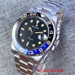 Wristwatches 40mm Black Dial Sapphire Crystal Japan MIYOTA 8215 PT5000 Automatic Men Watch Ceramic Bezel Bracelet