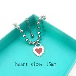 heart bracelet women stainless steel couple fashion chain on hand blue pink green red Valentines day gifts for girlfriend accessor194Z