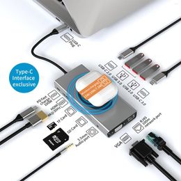 In 1 Type-C Expansion Dock Usb Hub Multi-function Wireless Charging Laptops Port Adaptateur Vers