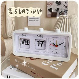 Table Clocks Home Decor Vintage Creative Flip Clock Mechanical Alarm Desktop Digital With Calendar
