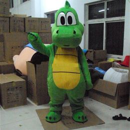 2018 Discount factory Yoshi Dinosaur mascot costume Adult size green Dinosaur cartoon costume Party fancy dress229C