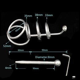 Sexy Set 304 Medical Stainless Steel Male Metal Chastity Device with Urethra Dilator Plug Cage Belt Penis Stretching with Ring BDSM A079 T230718